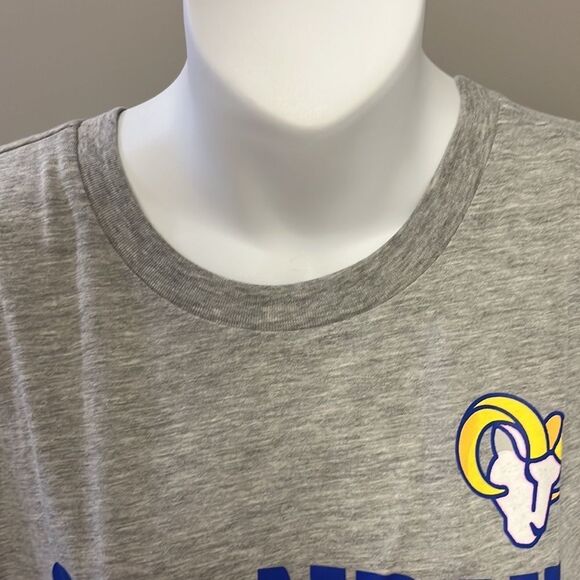 NFL LA Rams Sunday Football Women’s Short Sleeve Heather Gray T-Shirt- Large - Picture 5 of 16